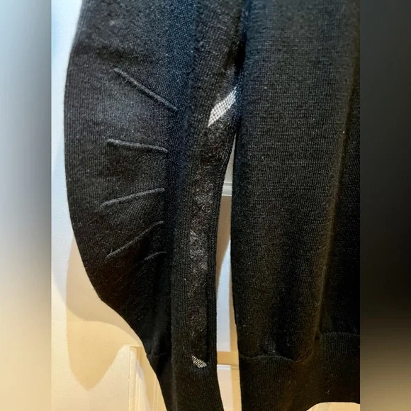 Men’s Black Burberry London England Sweater with detailed sleeve Size Large - Picture 3 of 8